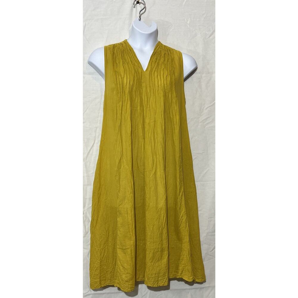 The Copper Poppy Mustard Yellow Sleeveless Midi Vneck Dress Size L/XL